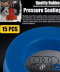 Floor Jack Seal Replacement Kit With O Ring For 3 Ton And 3 And A Half Ton Hydraulic Jacks Compatible With Sears Craftsman MVP And G 493LWM displayed with blue seal and O-rings
