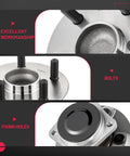 Close-up view of Two Pack Rear Wheel Bearing And Hub Assembly For Toyota Celica 2000 2005, Corolla 2003 2008, Matrix 2003 2008 And Pontiac Vibe 2003 2008 With Five Lug Front Wheel Drive Non ABS, showing bolts and fixing holes.