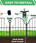 Arch Garden Fence Panels 22 Inch High No Dig Rustproof Metal Fence With Ground Stakes 11 Ft Total Length Set installation view