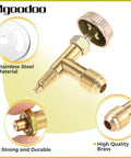 Three Eighths Inch Male Flare Propane Gas Inlet Valve Kit For Range Stoves With Needle Control, 0.047 Inch Orifice Jet