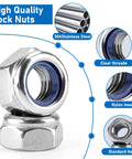 135 Pack Nylon Insert Lock Nuts 304 Stainless Steel A2 70 Vibration Proof Locking For Automotive And Machinery SAE And Metric