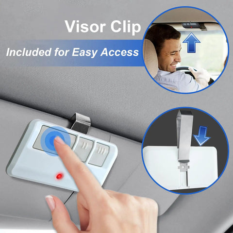Two Pack Universal Garage Door Opener Remote Replacement For Models 893LM 893Max 891LM 371LM 373LM 971LM 973LM No Wait Wireless Remote Keyless Entry Safe Security White