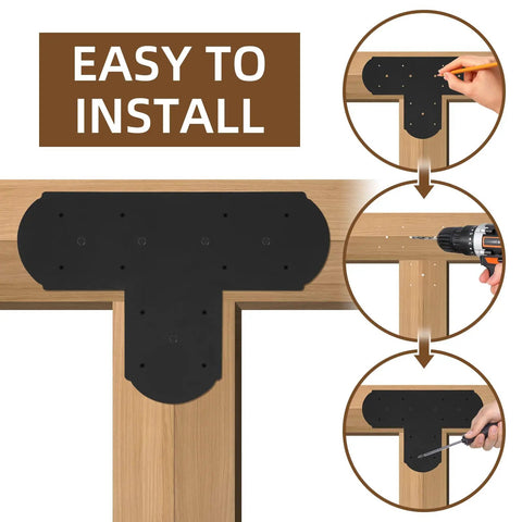 Heavy Duty T Flat Mending Brackets 2 Pack With Matching Screws 15 Point 7 Inch By 10 Point 8 Inch Thick Steel Joist Connectors For Wood Deck Beams And No Sweat Indoor Outdoor Diy Fixes