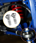 Heavy Duty 3/4 Inch Chromoly Heim Joints Rod End Kit Right And Left Thread With Tube Adapters Misalignment Spacers And Jam Nuts for steering application close-up.