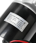 Heavy Duty 24V 450W Brushed Gear Motor Kit With Controller 60 To 1 Reduction throttle and brake levers, close-up of motor label.