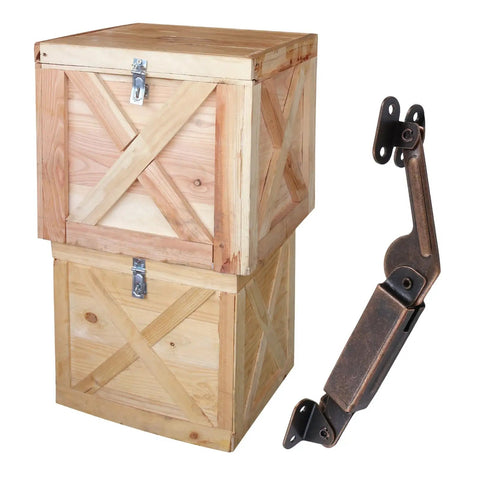 Dual Direction Spring Lid Support Hinges For Cabinets, Boxes, Chests, And More, Red Bronze Iron Finish, hinge beside wood boxes