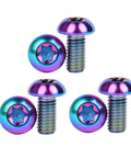 6 Piece Titanium Bike Rotor Bolts M5x10mm Torx T25 Head Grade 5 Titanium Lightweight About 1.3g Each Colorful Finishes for Disc Brakes
