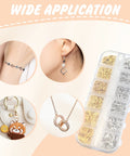 DIY Jewelry Repair Kit With 1400 Pcs Assorted Jump Rings In Silver And Gold, Includes Pliers, Necklace Clasps, Tweezers And Opener