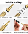 Installation steps for Crossbow Laser Bore Sight With On Off Switch Red Laser For Bow And Archery Easy Boresight Tool With Batteries Included