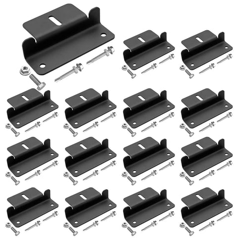4 Pack Solar Panel Z Mounting Brackets With Aluminum Construction And 304 Stainless Steel Screws, Rust Resistant, Black