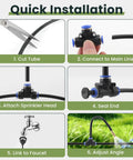 Quick installation guide for Comprehensive 40 Nozzles Drip Irrigation Kit Plug And Play With No Fuss Setup 200 Ft Hose