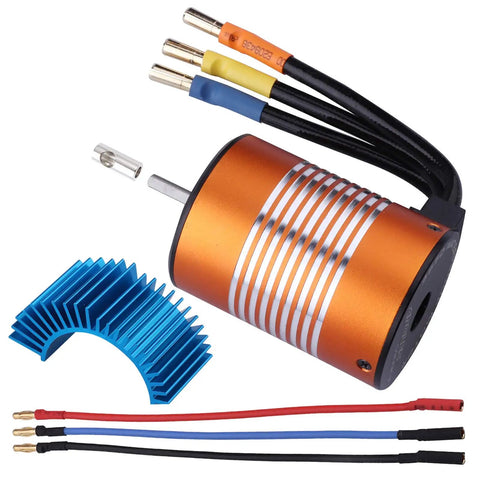 540 Brushless RC Motor 5900KV with 3.175mm Shaft and Heatsink Upgrade for 1/10 Scale RC Cars and Trucks Perfect for Serious Bashers