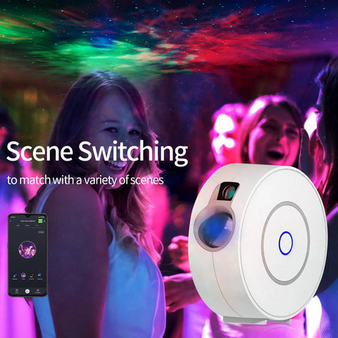 Smart Galaxy Star Projector With Nebula Night Light, 16 Million Colors, App And Voice Control, LED Northern Lights projector at party
