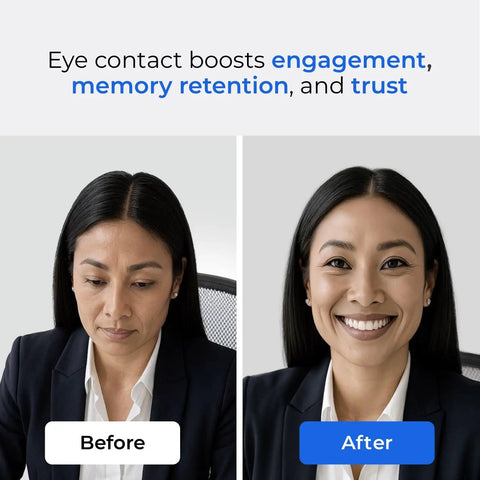 Before and after using ProMini 4K Eye Contact Webcam For Laptops And Small Screens With Noise Canceling Mics USB Camera For Mac And PC Built For Zoom Teams Meet Streaming And Video Calls Ultra Compact Eye Level Cam With Retractable Arm