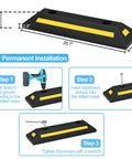 Installation guide for 2 Pack Rubber Parking Blocks With Reflective Stripes Heavy Duty Garage Wheel Stoppers Car Park Wheel Chocks For Truck RV Trailer SUV Parking Lot Curb Guide Weather Resistant All Weather Performance
