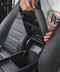 Installing Center Console Cover for Subaru Forester 2019 2020 2021 2022 2023 2024 2025 Armrest Protector with Black Stitching