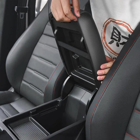 Installing Center Console Cover for Subaru Forester 2019 2020 2021 2022 2023 2024 2025 Armrest Protector with Black Stitching