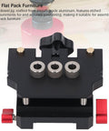 Self Centering Doweling Jig Kit With Aluminum Alloy Construction Including 3 Drill Bits For Pro Grade Furniture Assembly And Wood Joinery Projects, front view