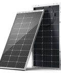 High Efficiency Bifacial 100W 12V Solar Panel With 9BB Monocrystalline Cells for Off-Grid Power, front and rear views