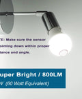 Outdoor And Indoor Motion Sensor LED Bulbs 9W A19 60W Equivalent 800 Lumens 5000K Daylight E26 Dusk To Dawn Motion Activated Security Lighting 2 Pack For Home Patio Entryway installed in a wall light fixture