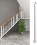 Hella Sturdy White Stainless Steel Stair Spindles For Deck And Porch, showcasing a sleek spindle next to modern staircase.