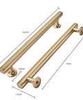 10 Pack 5 Inch Center To Center Champagne Bronze Satin Brass Cabinet Pulls Heavy Duty Solid Hardware shown with measurements