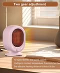 Cozy 1500W Desk Heater With PTC Ceramic Heating, Two Gear Adjustable, Tip Over And Overheat Protection in pink finish