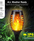 8 Pack 12 LED Solar Torch Lights With Flickering Flame For Garden Pathway Lawn Yard Patio Waterproof Outdoor Decor
