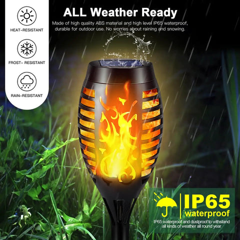 8 Pack 12 LED Solar Torch Lights With Flickering Flame For Garden Pathway Lawn Yard Patio Waterproof Outdoor Decor
