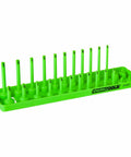 1/4 Inch Drive SAE Socket Organizer With Dual Rails and Labeled Posts For 1/8 to 5/8 Inch Sockets, Quick Access Toolbox Tray