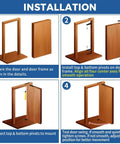 Hidden Pivot Door Hinge For Secret Doors, 360 Degree Rotation, Heavy Duty 304 Stainless Steel Bookcase Hinges, installation steps