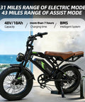 Rugged Electric Bike For Adults With 500W Brushless Motor 48V 18Ah Battery 90Nm Torque Handles 35 Degree Hills by the sea.