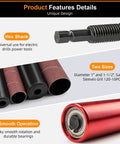 Top Shelf Spindle Sander Adapter Kit With Cushioned Rubber Sanding Drum Sleeve features hex shank, sanding sleeves, and smooth operation.