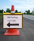 Set Of 12 Yellow Traffic Cone Sleeves With Pockets For Caution Notes And Signs Safety Message Sign Covers by roadside