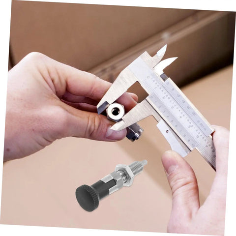 Measuring Heavy Duty Stainless Steel Spring Loaded Latch Pin Indexing Plunger Locking Knob With Knurled Handle and Quick Release Pull.
