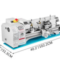 Pro Brushless Mini Metal Lathe 8.7x29.5 Inch with precision controls for hobbyist metalwork projects, featuring a compact design.