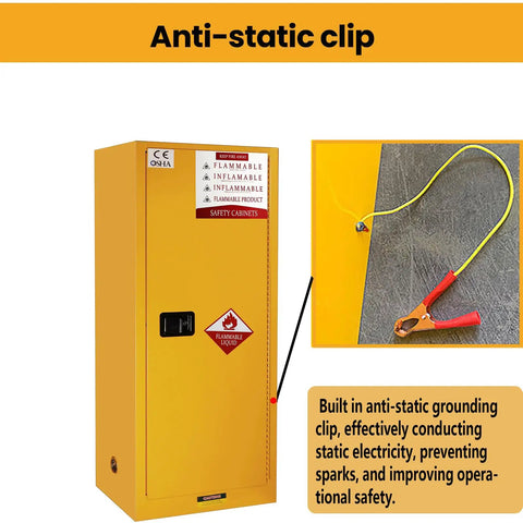 Top Shelf 159 Gallon Flammable Liquid Safety Cabinet Yellow Beefy Double Layer Steel Build With 3 Point Locking System For Lab Chemicals Gasoline Cans And Hazardous Material Storage Organizers