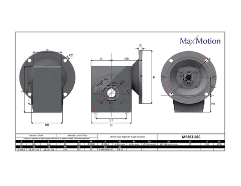 Heavy Duty Stainless Steel Washdown Gearbox Built Tough For Rough Shop Floors Featuring A Straight Shooting Forty To One Ratio and detailed dimensions.