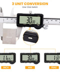 Rechargeable Digital Caliper With Auto Off, One Key Reset, And mm In F Conversion, 6 Inch Measuring Tool, big display