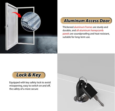 Pro Grade Aluminum Access Panel For Drywall Walls Hvac Plumbing Duct Inspection Door large heavy duty wall hatch cover with key lock.