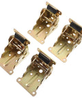 Foldable Metal Support Hinges With Locking Position SPCC Material 4 Pack Golden Finish for tables and beds