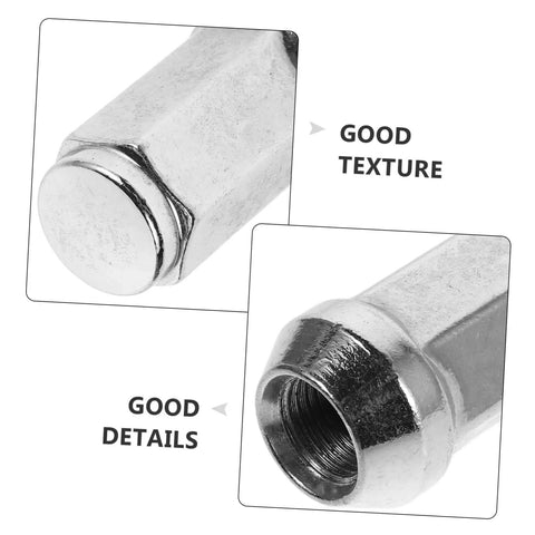 Sleek Chrome Plated Steel Lug Nuts And Wheel Installer Kit For Rv And Truck, Easy Install Replacement Covers That Look Fresh And Add Major Style To Your Ride Without Breaking The Bank. chrome lug nut cap close-up with good texture and threaded detail