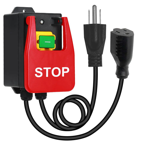 110V To 120V Single Phase On Off Paddle Switch With Built Tough Extension Cord And Receptacle For Table Saws Router Tables And Drill Presses Safe Quick Shutoff
