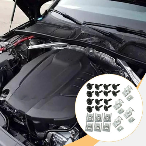 28 Piece Motor Housing Clips Kit Direct Replacement For Sub Plate Fixation Durable Heavy Duty Fasteners Built To Last For Quick Auto Repair And Maintenance Projects in engine bay