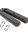 2 Inch Silicone Coated Fiberglass Air Duct Hose, 3.3 Feet Long, Flexible Cooling Ducting With Sprung Steel Wire, 50mm Diameter
