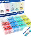 360 Piece Solder Seal Wire Connectors Kit Waterproof Heat Shrink Solder Sticks For Marine Automotive Truck Wiring AWG 26 To 10 Gauge With Easy Heat Gun Install No Crimping Tools, assorted sizes