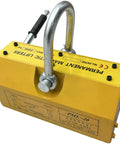 Heavy Duty Neodymium Magnetic Lifter Featuring Tough As Nails Build And Slick Toggle Release For Steel Plates And Scrap Handling Boasts Beast Mode Grip Up to 4409 Pounds, yellow manual magnetic crane.