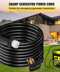Road Ready 30 Foot 50 Amp Generator Extension Cord With Twist Lock Connectors Pure Copper Power Cable coiled for easy use.