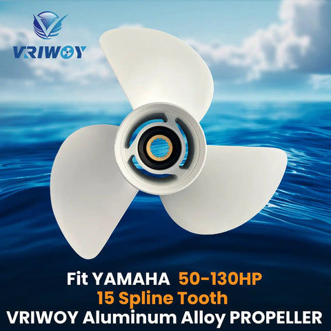 Yamaha Outboard Propeller 14X11 Aluminum 3 Blade Right Rotation 15 Spline Hub Fits 50 130HP Boats Motors OEM 6E5 45954 00 EL