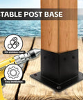 Easy Install 4x4 Post Base With 3.3x3.5 Inch Inner Size For Pergolas Fences Patios Porches Backyards Gazebos And Sheds Heavy Duty Outdoor Post Support Stand With Preinstalled Fasteners For Quick No Tools Needed Setup shown in use with drill and screws.
